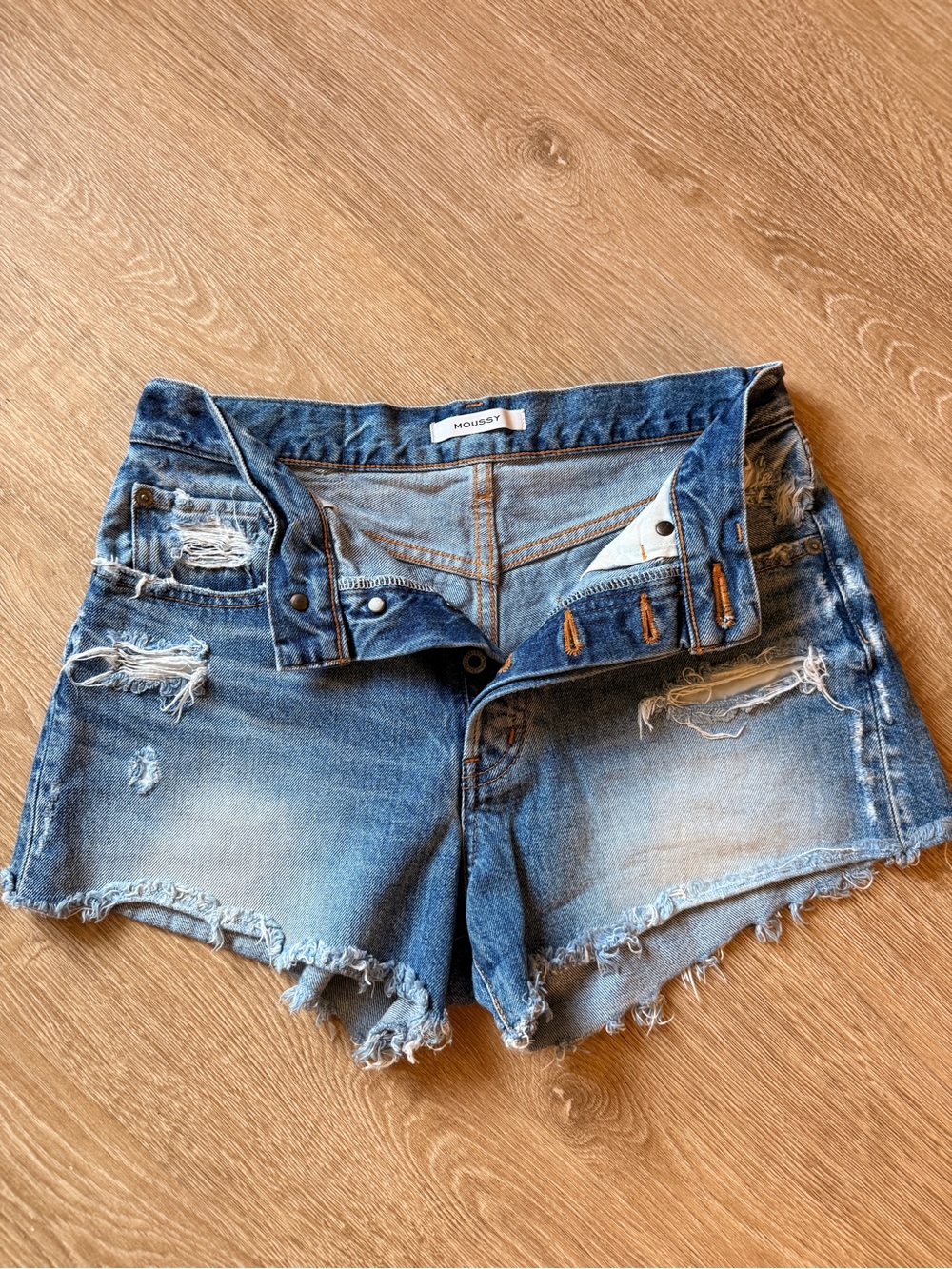MOUSSY Distressed Denim Shorts